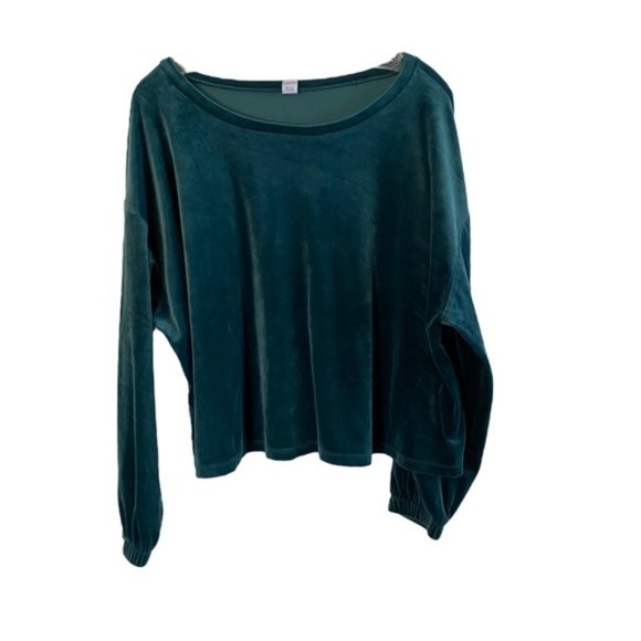 Old Navy Teal Velour Long Sleeve Sweatshirt Size 2X - Picture 1 of 5